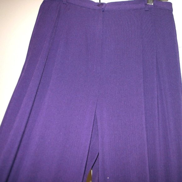 CARLISLE 3-Piece Purple Pant-Skirt-Shell-Belt-Size 8-Made in Italy-Excellent!